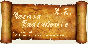 Nataša Radinković vizit kartica